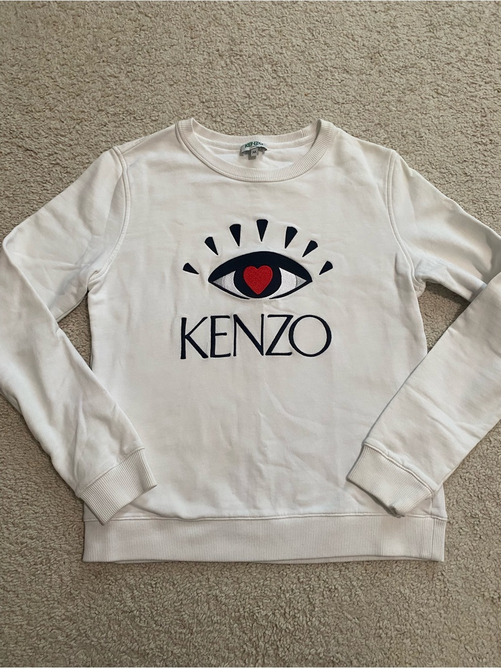 KENZO Eye Print Cotton Jersey Sweatshirt Size M